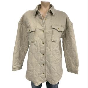 Priv NWT Quilted Utility Jacket in Cream Size L